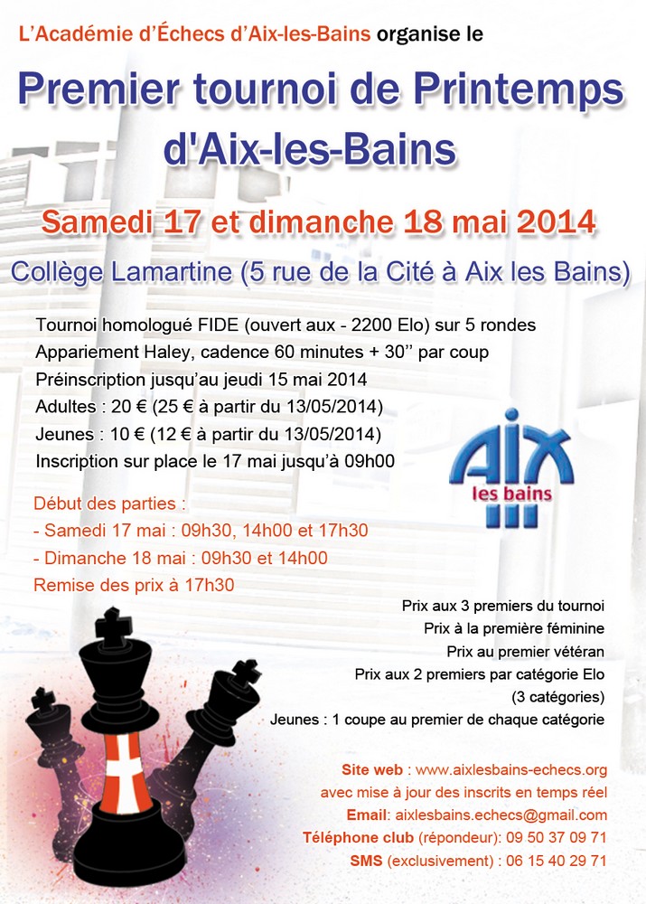 Affiche 1er tournoi de Printemps d'Aix-les-Bains