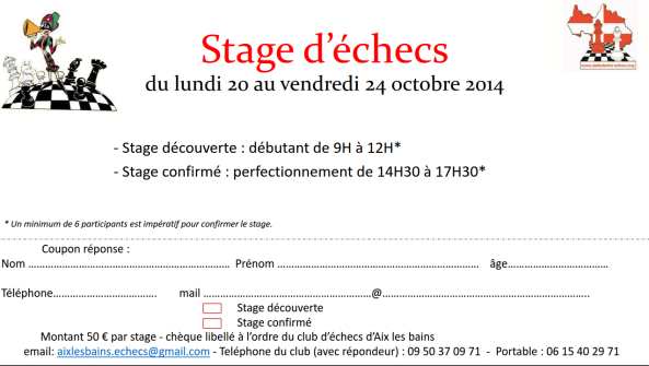 stage toussaint 2014